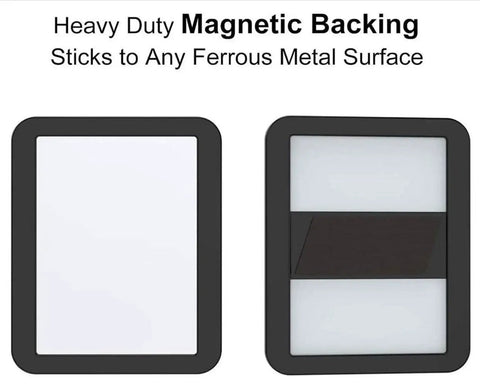 Magnetic Locker Mirror 5 x 7 Inches Real Glass With Strong Magnetic Backing showing front and back views.