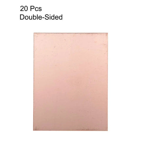 Double-Sided Copper Clad Laminate PCB Circuit Board FR4 100x75mm 3.94x2.95 Inch 1.5mm Thick, 20-Piece Pack