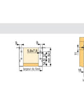 Technical drawing for H86 Two Pack Drawer Runners With Roller Guide, Partial Extension, Metal Roller System specifications