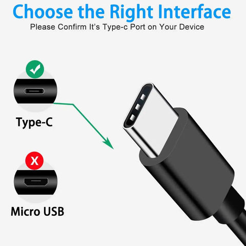 USB C Fast Charger Kit For Kyocera DuraForce Pro 2 E6910 E6920 And Duraxv Extreme E4810 With 6 Foot USB Cable interface guide