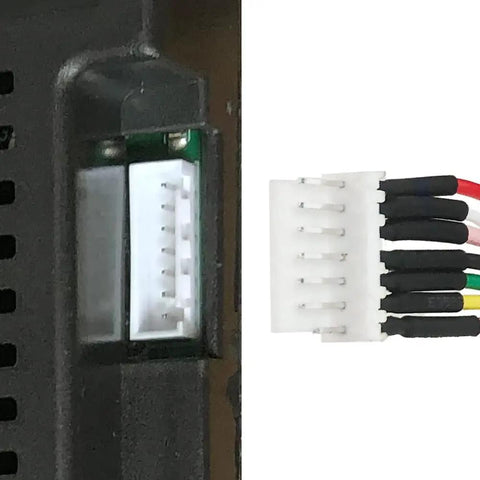 Close-up of connectors for 12V Power Wheels Controller Box Upgrade Kit With Remote Control, 200W High Power RX71-1 RX37.