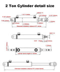 RHKING 2-ton hydraulic cylinder schematic: 1.5in bore, 8in stroke, welded double-acting with 3/8in JIC 37° end connectors