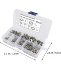 350 Pieces Stainless Steel Lock Washer Kit For Screws Bolts And Automotive And Household Repairs With Assorted Gasket Washers in box