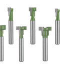 Keyhole Router Bit Set For Woodworking Six Piece Kit With Blade Diameters One Quarter Inch Five Sixteenth Inch Three Eighth Inch Nine Sixteenth Inch One Half Inch And Five Eighth Inch C2 Carbide Inserts Pro Grade Durable Alloy Bits For Slotting Tracks