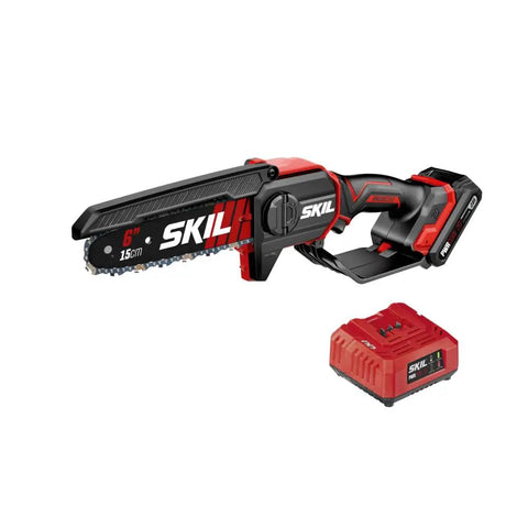 Six Inch Mini Cordless Chainsaw Kit With Brushless 20V Power PWR CORE 20 2.0Ah Battery And Charger Lightweight Pruning Saw