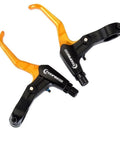 Lightweight Aluminum Alloy Mountain Bike Brake Lever Set For V Shaped Handlebars Ride Ready High Performance Gold Finish Ergonomic Grip