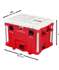 Beefy Milwaukee Packout 40Qt XL Cooler 3Pc Set With Impact Resistant Polymer Body White Red Heavy Duty Rolling Tool Box