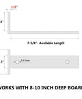 Beefy 8 Inch Heavy Duty Floating Shelf Brackets One Fifth Inch Thick Industrial Metal L Bracket Wall dimensions illustration