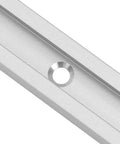 Close-up of Aluminum T Slot Track Kit For Woodworking, Universal Double Cut T Track with Pre Drilled Mounting Holes, 11.81 Inch Length