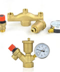 Brass Automatic Float Valve Kit With 3/4 NPT Air Bleeder Release Vent Valve Pipe Fitting Connector Adapter And Universal Fittings