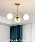 Three Head Wall Light Chandelier For Dining Room And Living Areas Elbow Design Modern Ceiling Lamp With Glass Ball Shades