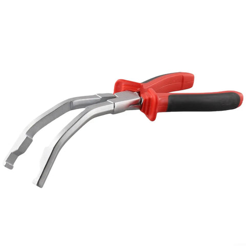 9 Inch Long Reach Hose Clamp Pliers With Flexible Wire Shaft For Diesel Engines, Tight Spaces Tool Kit A Model 0-75mm Soft Grip Handles and angled jaws