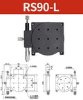 Diagram of R Axis Rotary Stage Pro Grade With 360 Degree Rotation And Micrometer Micro Adjustment On Aluminum Platform RS90 L