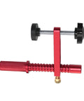 Red heavy duty aluminum workbench clamp with 19mm and 20mm holes holdfasts for secure materials woodworking bench accessories