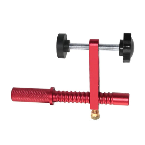 Red heavy duty aluminum workbench clamp with 19mm and 20mm holes holdfasts for secure materials woodworking bench accessories