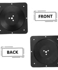 Heavy Duty Steel Table Leg Connectors To Kick The Wobble Out Of Wobbly Couches And Wooden Dining Tables Fast With No Sweat Install showing front and back views.