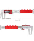 0-150mm Brake Disc Rotor-Caliper Stainless Measuring Instrument with red handle and digital display, measuring 240mm.