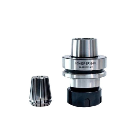 Heavy Duty HSK63F CNC Collet Chuck For Straight Shank Milling Cutters G2.5 Balance Up To 30000 RPM with ER32 collet