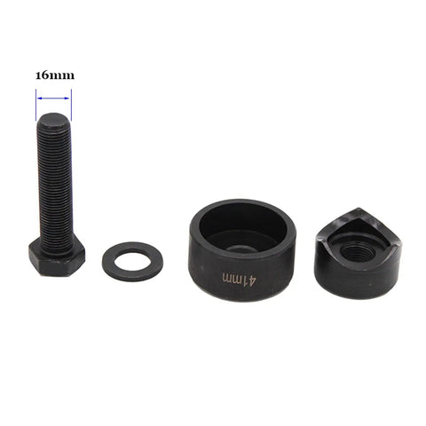 41mm Hole Punch Knockout Die And Punch Set For Beer Brewing Equipment, showing bolts, washers, and punch for 16mm holes.