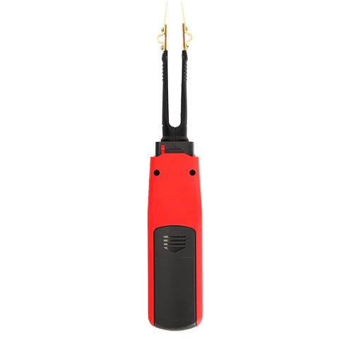 UT116C Pro Smart SMD Tester with rotating LCD and tweezers, red casing, handheld design visible from front view