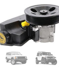Jeep Cherokee Wrangler TJ 4.0L Power Steering Pump With Pulley Heavy-Duty Hydraulic Pump Replacement For 1996-2003 Jeep Models Includes Pre-Installed Pulley Replaces 52087871 86-00274.