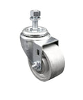Front view of a 3-inch semi-steel swivel caster with a 1/2-inch threaded stem