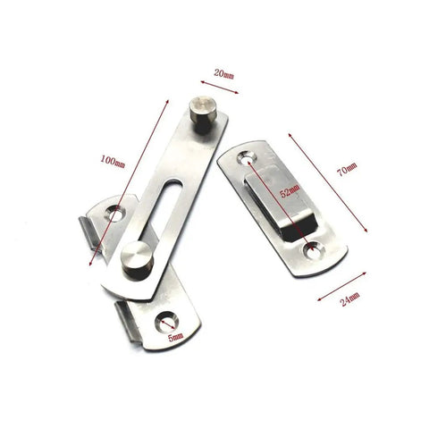 Heavy Duty Metal Gate Latch And Dead Bolt Hasp Lock For Sliding Doors Windows Cabinets Sheds With No Sweat Mounting, stainless steel construction.