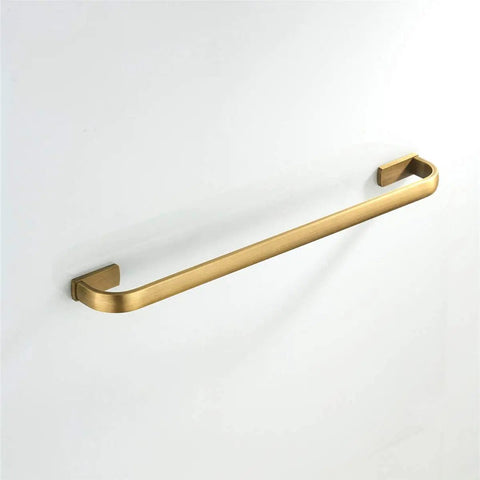 Slick Brushed Bronze Towel Bar Rail Wall Mount, Single Layer Brass Antique Holder, 57 Cm 22.44 In Bathroom Towel Rack, Durable Rust Resistant Brass Finish, Modern Concealed Screw Design on white wall