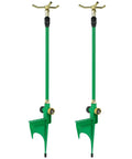 2 Pack 3-Arm Lawn Sprinkler With Adjustable Telescoping Base, 360 Degree Rotation, high rise design shown in green