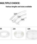 Clear PVC Tubing With Three Quarter Inch ID And One Inch OD Ten Feet Long Thirty PSI Flexible Lightweight Oil Resistant Hybrid Multipurpose Industrial PVC Hose For Fluid Transfer different length options