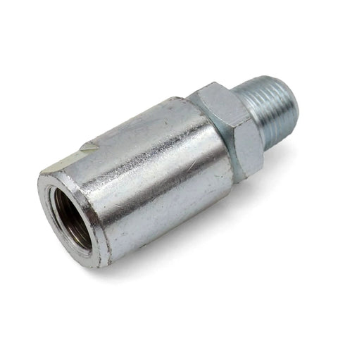 LockNLube LNL231 1/8in NPT inline grease hose swivel; chrome-plated metal, fits all manual grease guns