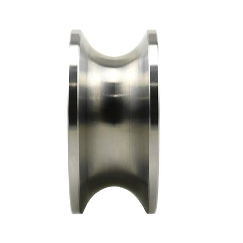 U Groove Stainless Steel Silent Pulley Heavy Duty 600 Pound Load, 1.89 Inch Wheel Diameter, 0.86 Inch Wheel Width, 10 Mm Bearing Hole, Pre-Greased for Ultra Smooth Operation, Works Great For Doors, Windows, And Track Systems. stainless steel U-groove pulley, 48mm wheel, 10mm bore