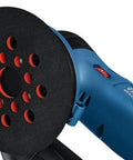 Close-up of 12V Max Brushless 5 Inch Random Orbit Sander With Ergonomic Palm Grip Dust Collection Variable Speed Soft Start Technology