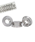 M8 X 1.25mm Serrated Flange Nuts DIN6923 304 Stainless Steel Full Thread Hex Lock Nuts 20 Pack for construction use