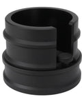 Heavy Duty Aluminum Coffee Portafilter Holder And Tamper Station Stand For 51Mm 53Mm 58Mm Espresso Machines, black finish close-up.
