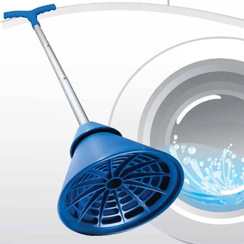 Total Game Changer Portable Manual Clothes Agitator And Handheld Laundry Scrubber with blue paddle, aluminum handle for easy washing.