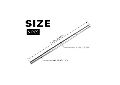 5 Piece Golf Club Extensions Steel Shaft Length Extension Kit For Irons, Easy Repair And Upgrade, Universal 0.59 Inch Diameter, Size View