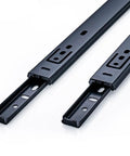 Heavy Duty Steel Ball Bearing Drawer Slides For Smooth As Butter Cabinet Tracks And Kitchen Drawer Glides With Cold Rolled Steel Core, close-up view.