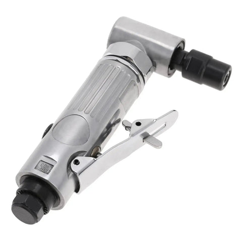 Badass Compact 90 Degree Pneumatic Air Angle Die Grinder Featuring Heavy Duty Copper Motor with chrome finish and ergonomic grip.