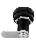 Close-up of zinc alloy cam lock showing latch mechanism for 3 Digit Combination Cam Lock Zinc Alloy Cabinet Lock No Screw Needed Easy Install.