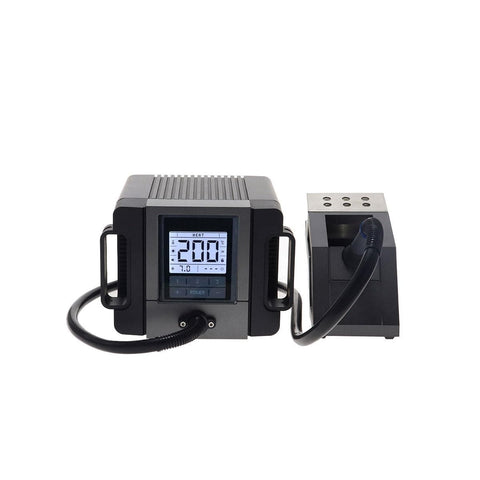 Front view of TR1100 SMD Rework Station Hot Air Soldering System with 200W power and digital display
