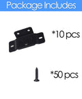 Heavy Duty Stainless Steel Furniture Connectors 10 Pack Built Like An Ox Corner Brackets with screws shown in package.