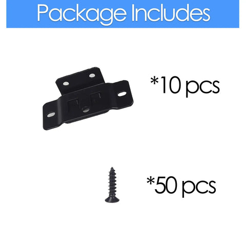 Heavy Duty Stainless Steel Furniture Connectors 10 Pack Built Like An Ox Corner Brackets with screws shown in package.