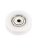 Top Notch Nylon Guide Pulley Wheel And Flat Belt Bearing Rollers For Slick Motion Guide Rail Systems With Low Noise Precision Design. White nylon roller with 2mm bore.