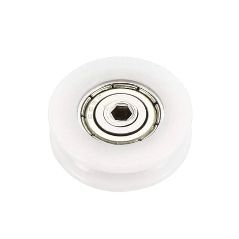 Top Notch Nylon Guide Pulley Wheel And Flat Belt Bearing Rollers For Slick Motion Guide Rail Systems With Low Noise Precision Design. White nylon roller with 2mm bore.