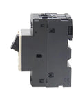 Badass GV2-ME Motor Protection Circuit Breaker With Push Button Reset, 3 Pole Thermal Magnetic MPCB, side view.
