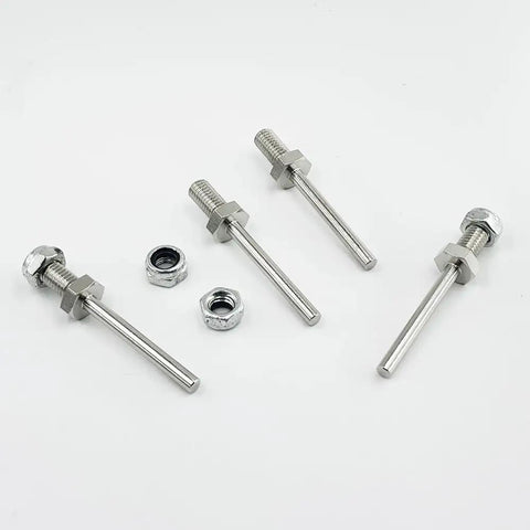 Must Have 4 Pieces RC Airplane Wheel Axles Steel Shafts With Nuts M8 Thread 5mm Shaft Diameter 45mm Length Landing Gear Drive Shafts
