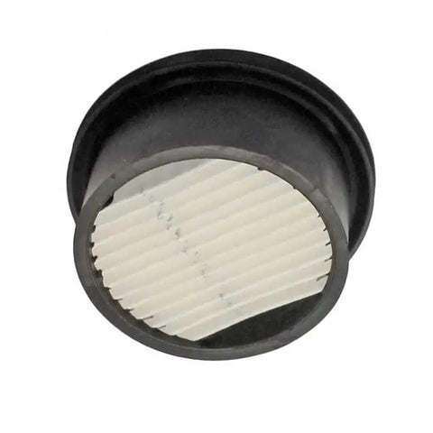 Top Tier Replacement N022053 Air Filter For Portable Compressors, round black intake filter with pleated white material.