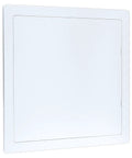 Crush Proof 12X12 Inch Abs Plastic Drywall Access Panel For Concealing Plumbing Hvac And Electrical Wiring, shown in white.