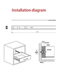 Two Pack 8 To 20 Inch Ball Bearing Drawer Slides For Cabinets And Furniture installation diagram with measurements